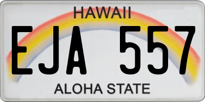 HI license plate EJA557