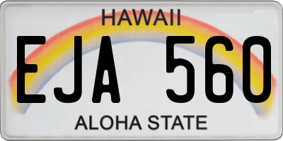 HI license plate EJA560