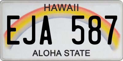 HI license plate EJA587