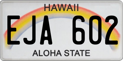 HI license plate EJA602