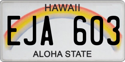 HI license plate EJA603