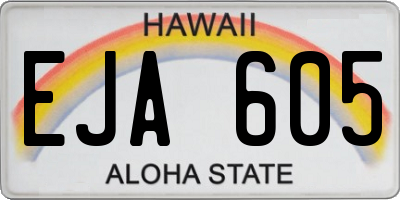 HI license plate EJA605