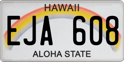 HI license plate EJA608