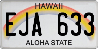 HI license plate EJA633