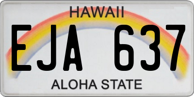 HI license plate EJA637