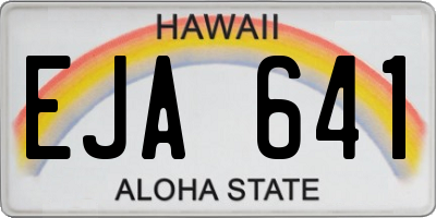 HI license plate EJA641