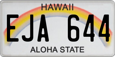 HI license plate EJA644