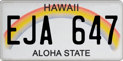 HI license plate EJA647