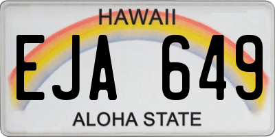 HI license plate EJA649