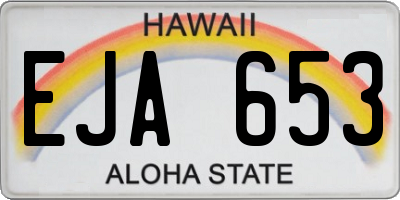 HI license plate EJA653