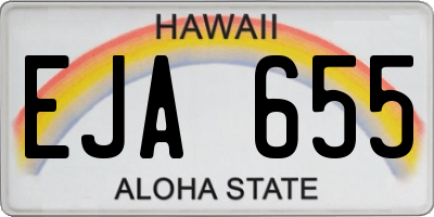 HI license plate EJA655
