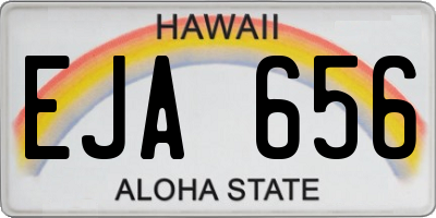 HI license plate EJA656