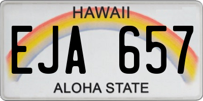 HI license plate EJA657