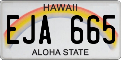 HI license plate EJA665