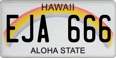 HI license plate EJA666