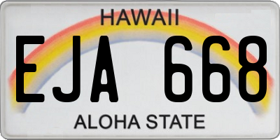 HI license plate EJA668