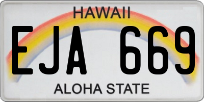 HI license plate EJA669