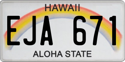 HI license plate EJA671