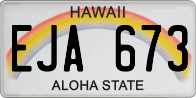 HI license plate EJA673