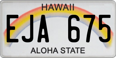 HI license plate EJA675