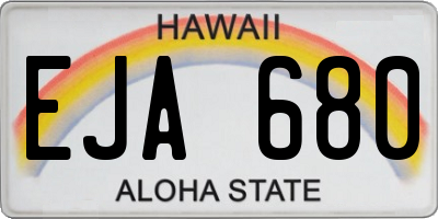 HI license plate EJA680