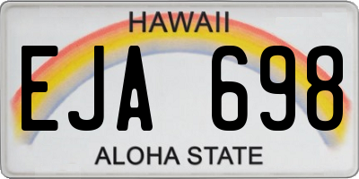 HI license plate EJA698