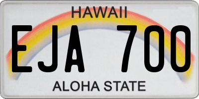 HI license plate EJA700