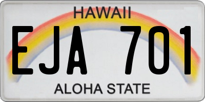 HI license plate EJA701