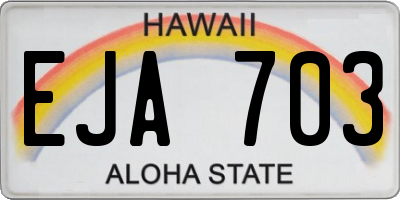 HI license plate EJA703