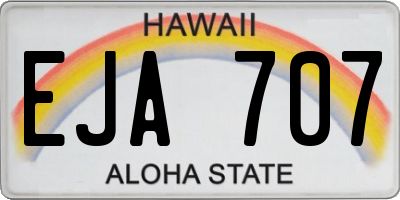 HI license plate EJA707