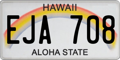 HI license plate EJA708