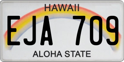 HI license plate EJA709