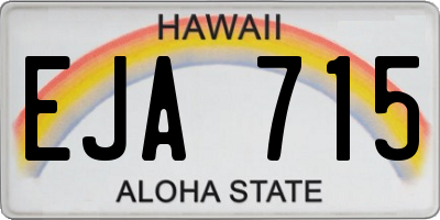 HI license plate EJA715