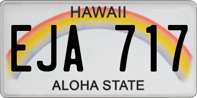 HI license plate EJA717