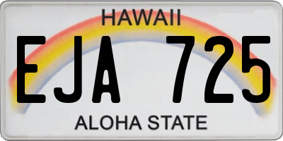 HI license plate EJA725