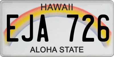 HI license plate EJA726