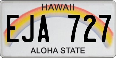 HI license plate EJA727