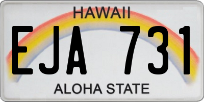 HI license plate EJA731