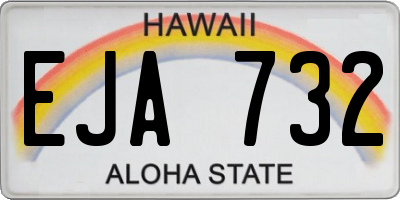 HI license plate EJA732