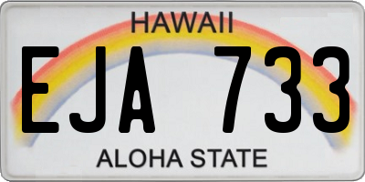 HI license plate EJA733