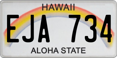 HI license plate EJA734