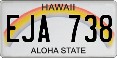 HI license plate EJA738