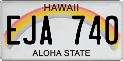 HI license plate EJA740