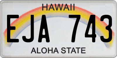 HI license plate EJA743