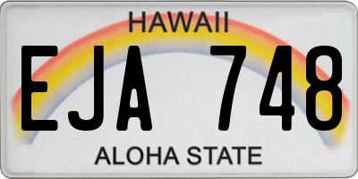 HI license plate EJA748