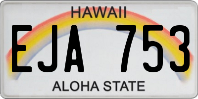 HI license plate EJA753