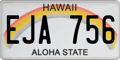 HI license plate EJA756