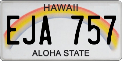 HI license plate EJA757