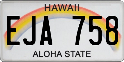 HI license plate EJA758