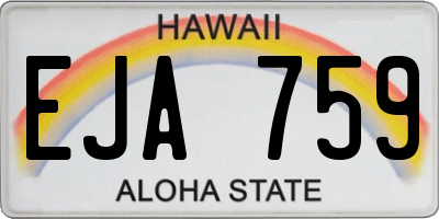 HI license plate EJA759